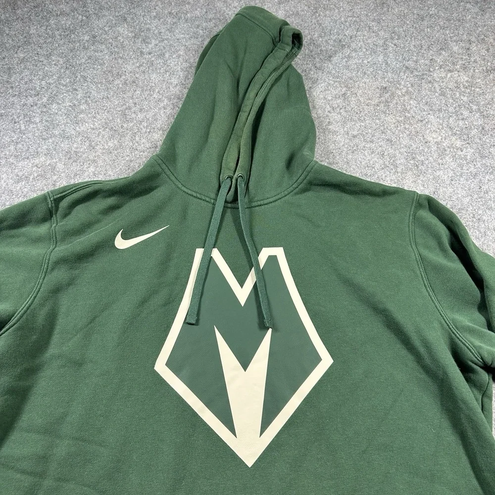 Milwaukee Bucks Hoodie Mens XL Green NBA Basketball Nike Pullover Sweatshirt